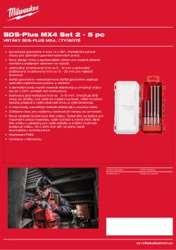 MILWAUKEE Sada vrtáků SDS-Plus MX4 5 ks 4932498298 A4 PDF