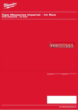MILWAUKEE Tape Measure - 1m Row 4932479081 A4 PDF