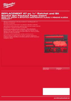 MILWAUKEE ½'' Ratchet and Bit Socket Set Packout Foam Insert 4932502035 A4 PDF