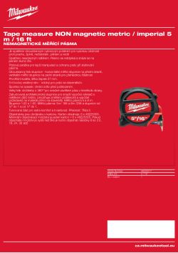 MILWAUKEE 5 m / 16' NEMAGNETICKÝ 48225217 A4 PDF