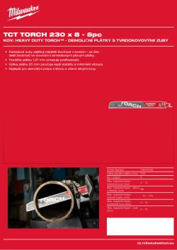 MILWAUKEE TORCH™ demoliční plátek - 230 mm - 5 ks 48005502 A4 PDF