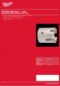 MILWAUKEE TCT Universal Holesaws 4932399108 A4 PDF