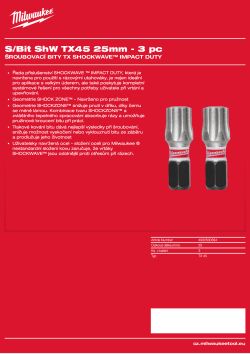 MILWAUKEE TX45 x 25 mm - 3 ks 4932500394 A4 PDF