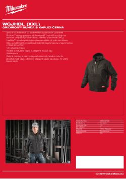 MILWAUKEE GRIDIRON™ Bunda s kapucí černá 4933459439 A4 PDF
