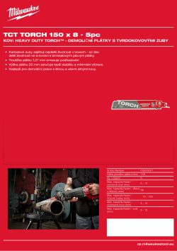 MILWAUKEE TORCH™ demoliční plátek - 150 mm - 5 ks 48005501 A4 PDF