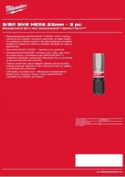 MILWAUKEE Shockwave bits Hex 4932500382 A4 PDF
