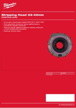 MILWAUKEE Odizolovací hlavice 33-40 mm 4932499280 A4 PDF