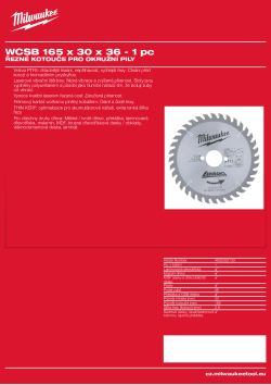 MILWAUKEE Circular saw blades for portable tools 4932352133 A4 PDF