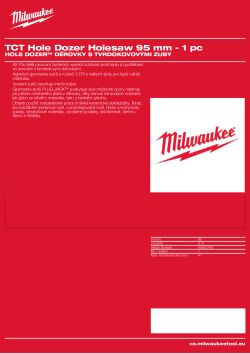 MILWAUKEE Hole Dozer Holesaws with Carbide Teeth 49560740 A4 PDF