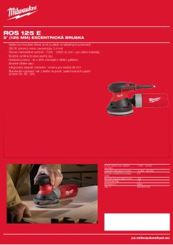 MILWAUKEE 125 mm excentrická bruska 4933433190 A4 PDF
