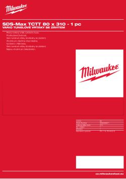 MILWAUKEE SDS-Max TCT Tunnel Drills 4932399371 A4 PDF