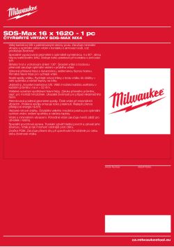 MILWAUKEE SDS-Max Drills - 4 cut 4932479356 A4 PDF