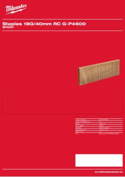 MILWAUKEE Spony 18G / 40 mm RC G - 4 600 4932478395 A4 PDF