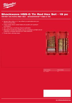 MILWAUKEE Shockwave sada vrtáků HSS-G Tin Red Hex (19 ks) 4932493866 A4 PDF