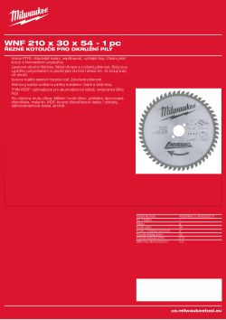 MILWAUKEE Circular saw blades for portable tools 4932346513 A4 PDF