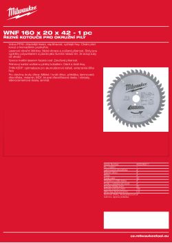 MILWAUKEE Circular saw blades for portable tools 4932346511 A4 PDF