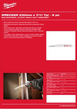MILWAUKEE Plátky WRECKER™ 230 x 7/11T 48475706 A4 PDF