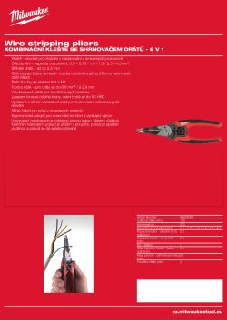 MILWAUKEE Kombinační kleště se shrnovačem drátů 48229069 A4 PDF