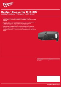 MILWAUKEE Gumový ochranný návlek pro M18 CIW 49162754 A4 PDF