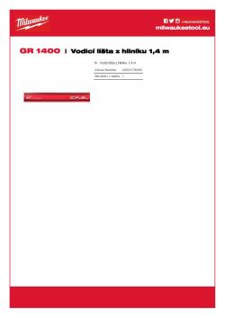 MILWAUKEE Hliníková vodicí lišta 1,4 m 4932479066 A4 PDF