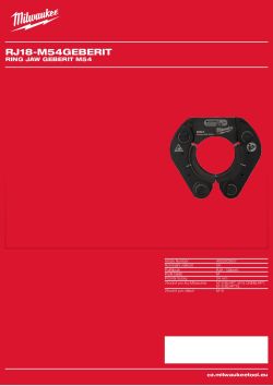 MILWAUKEE Ring Jaw GEBERIT M54 4932502657 A4 PDF