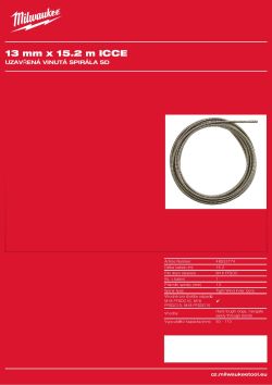 MILWAUKEE Spirála s vnitřním jádrem 13 mm × 15,2 m se spojovacím koncem 48532774 A4 PDF
