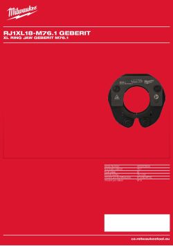 MILWAUKEE XL Ring Jaw GEBERIT M76.1 4932502658 A4 PDF