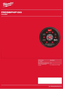 MILWAUKEE Tvrdá opěrná podložka PSA pro excentrickou brusku M12 FUEL™ 150 mm 4932499247 A4 PDF