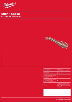 MILWAUKEE Střední výkyvná hlavice pro spirály 10, 13 a 16 mm 48532787 A4 PDF