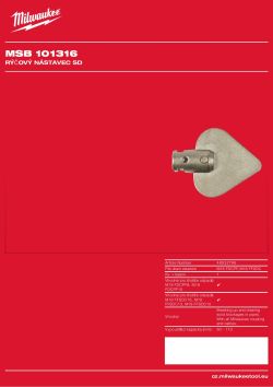 MILWAUKEE Střední lopatkový nástavec pro spirály 10, 13 a 16 mm 48532788 A4 PDF