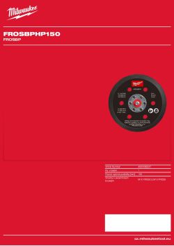 MILWAUKEE Tvrdá opěrná podložka PSA pro excentrickou brusku M12 FUEL™ 150 mm 4932499247 A4 PDF