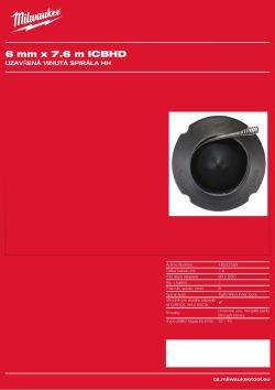MILWAUKEE Buben se spirálou s vnitřním jádrem 6 mm × 7,6 m a kulovou hlavicí 48532583 A4 PDF