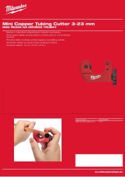 MILWAUKEE Mini řezák na měděné trubky 3 - 23 mm 4932500666 A4 PDF