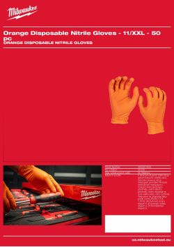 MILWAUKEE Orange Disposable Nitrile Gloves 4932501908 A4 PDF