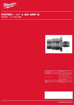 MILWAUKEE FIXTEC - ½″ x 20 UNF 2 4932399154 A4 PDF