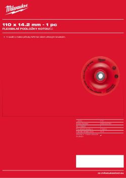 MILWAUKEE Pružná opěrná podložka 110 × 14,2 mm 4932345760 A4 PDF