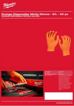 MILWAUKEE Orange Disposable Nitrile Gloves 4932501906 A4 PDF