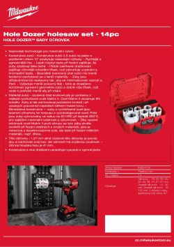 MILWAUKEE HOLE DOZER™ sada děrovek14 ks 49224152 A4 PDF