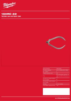 MILWAUKEE Kořenová řezná hlavice 150 mm pro spirály 22 mm 48533834 A4 PDF