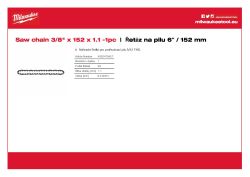 MILWAUKEE Pilový řetěz 15 cm, ⅜ ″, 1,1 mm 4932478427 A4 PDF
