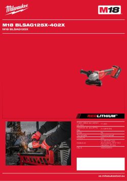 MILWAUKEE M18™ bezuhlíková úhlová bruska 125 mm s posuvným spínačem 4933492644 A4 PDF