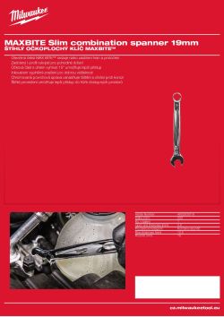 MILWAUKEE Štíhlý očkoplochý klíč MAXBITE™ 19 mm 4932500018 A4 PDF