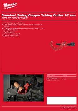 MILWAUKEE Řezák měděných trubek s konstantním posuvem 67 mm 48229253 A4 PDF