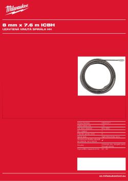 MILWAUKEE Spirála s vnitřním jádrem 8 mm × 7,6 m, s kulovou hlavicí 48532571 A4 PDF