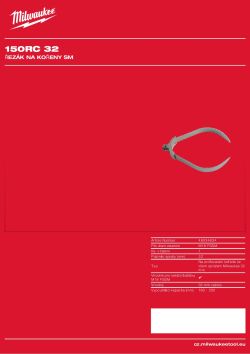 MILWAUKEE Kořenová řezná hlavice 150 mm pro spirály 32 mm 48534834 A4 PDF