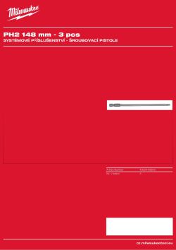 MILWAUKEE Šroubovací bit PH2 o délce 148 mm pro sádrokartonářský šroubovák M18 FSG 4932459393 A4 PDF