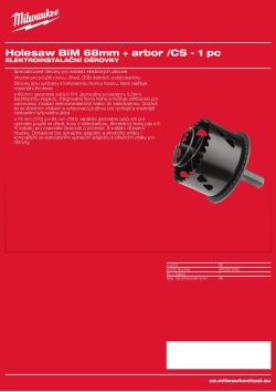 MILWAUKEE Electrical Holesaws 4932501693 A4 PDF