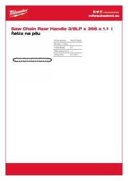 MILWAUKEE Pilový řetěz 35 cm, ⅜″ x 1,1 mm 4932479820 A4 PDF