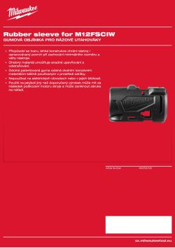 MILWAUKEE Gumový ochranný návlek pro kompaktní rázové utahováky M12 FUEL™ 4932500130 A4 PDF