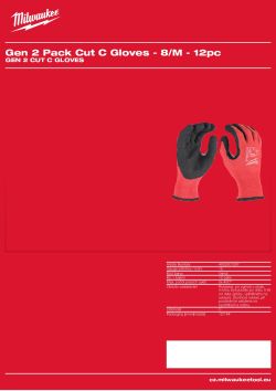 MILWAUKEE Gen 2 Cut C Gloves 4932501297 A4 PDF